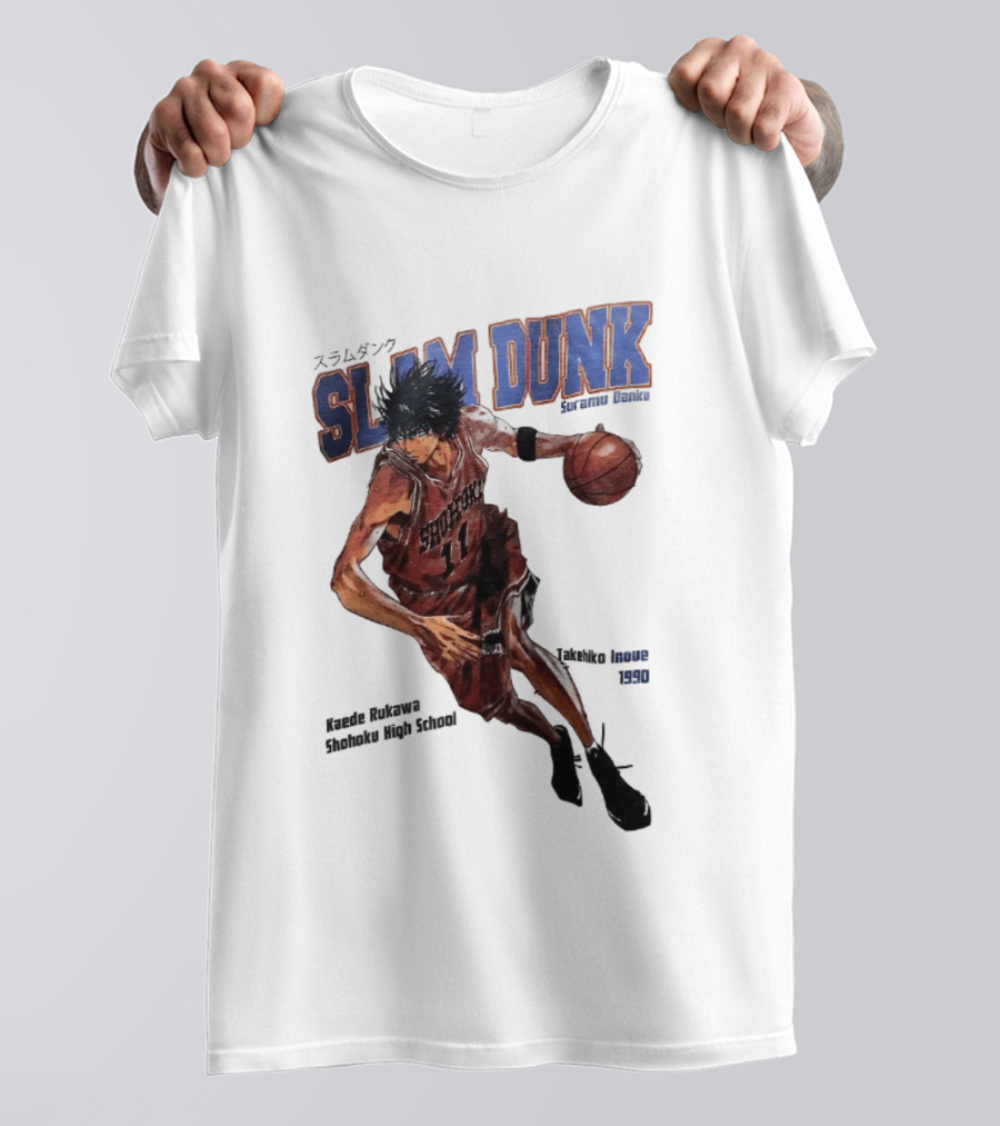 Slam Dunk Kaede Rukawa Shohoku High School Basketball Anime Character Japan T-Shirt