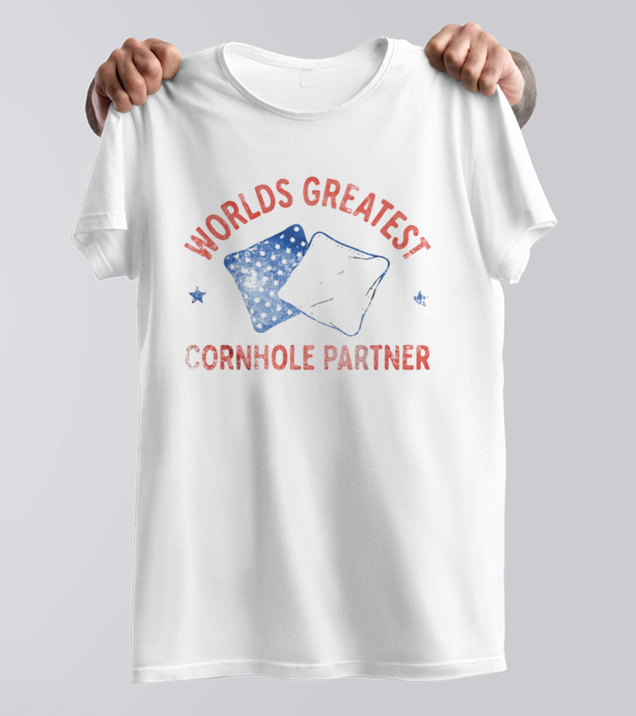 World's Greatest Cornhole Partner Bean Bags And Stars T-Shirt