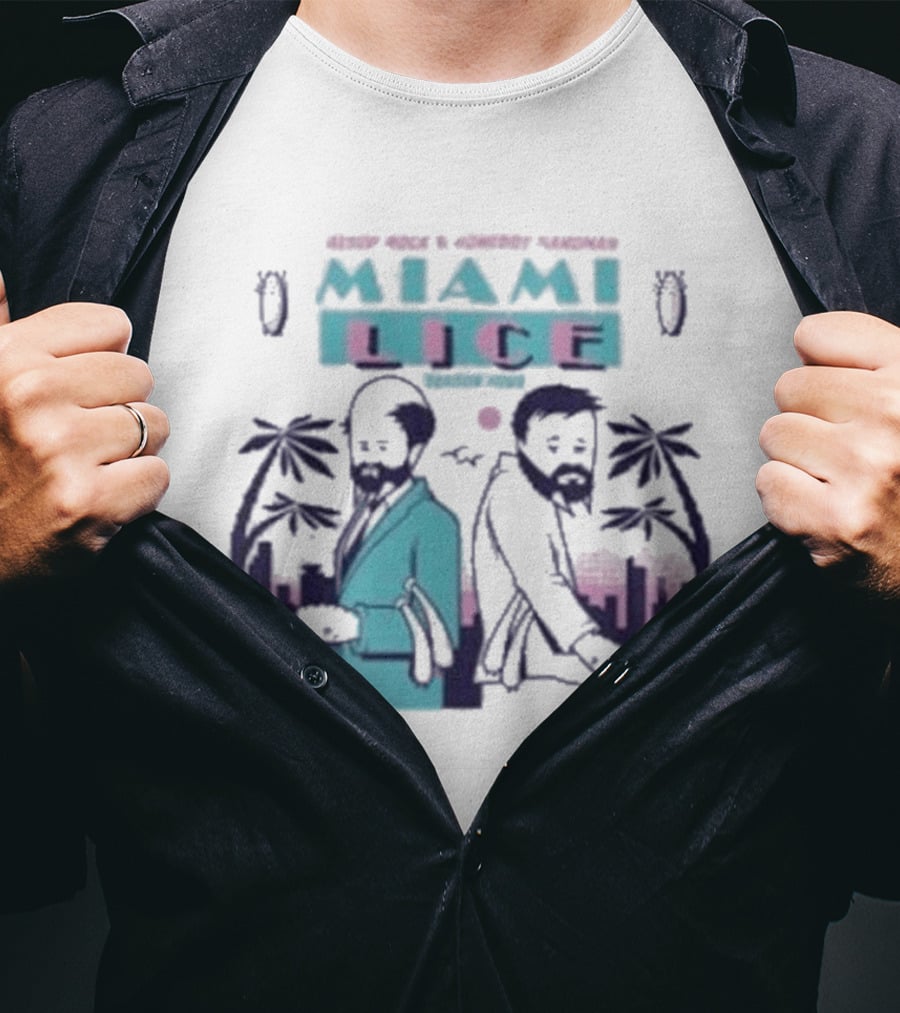Aesop Rock Homeboy Sandman Miami Lice Retro Palm Trees 80s T-Shirt