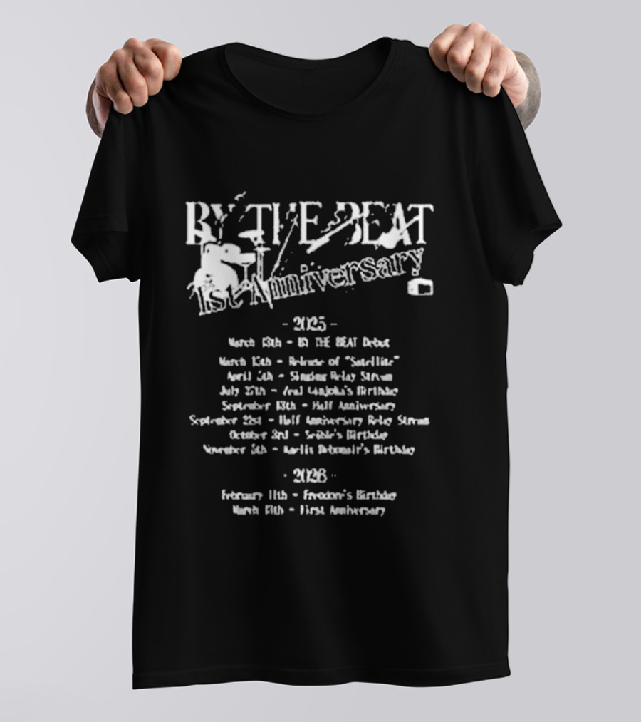 BY THE BEAT 1st Anniversary 2025 Events Calendar Highlights T-Shirt