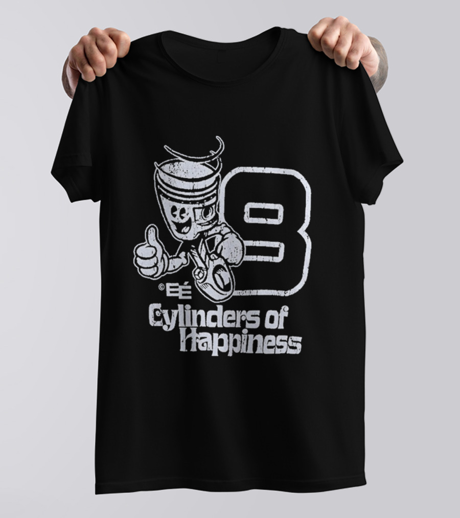8 Cylinders Of Happiness Emoji Character Thumbs Up T-Shirt