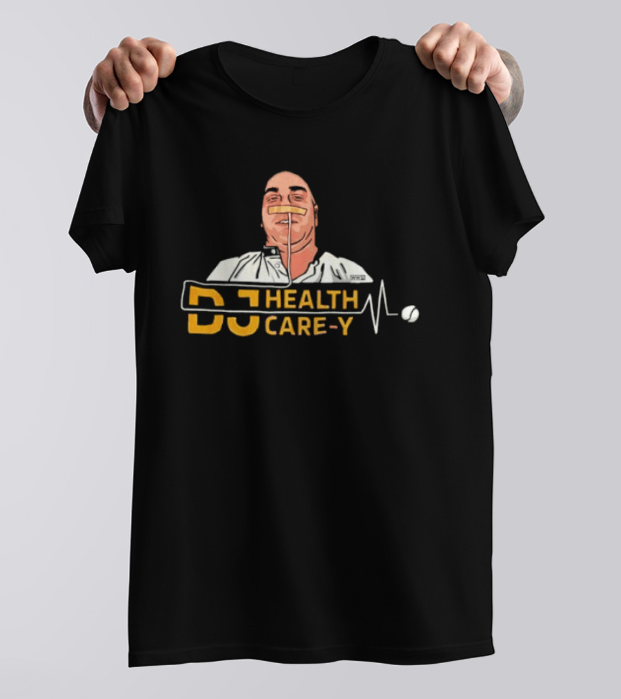 DJ Health Care Y With Medical Face Mask And Stethoscope Line T-Shirt
