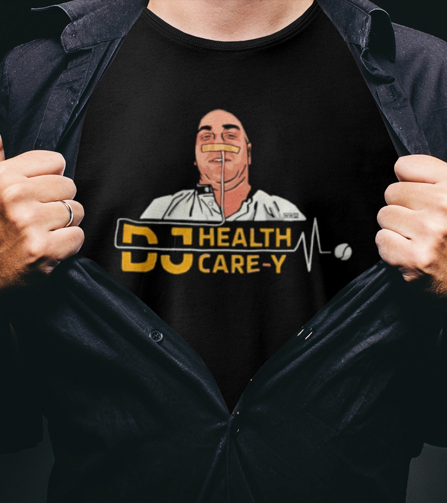 DJ Health Care Y With Medical Face Mask And Stethoscope Line T-Shirt