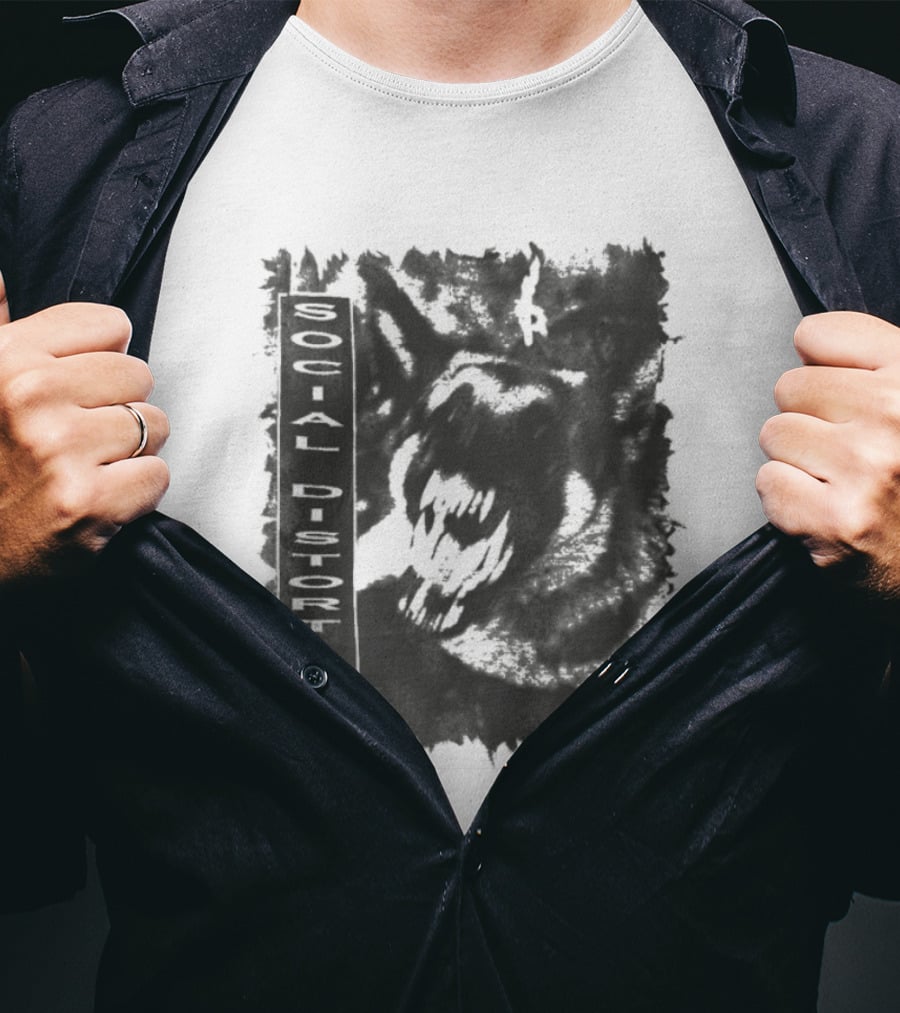 Social Distortion Dog Fight Skeleton Man Boxing Gloves T-Shirt