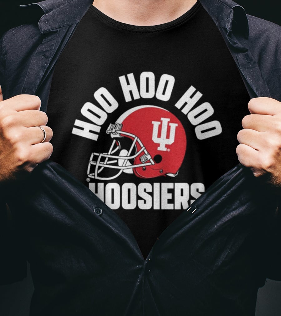 Indiana Hoosiers Hoo Hoo Hoo Football Helmet Logo Hoosiers T-Shirt