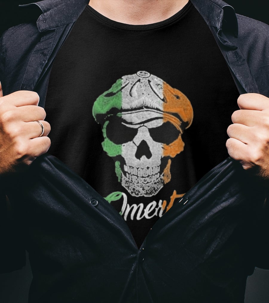 Omerta Irish Skull Tricolor Beret T-Shirt