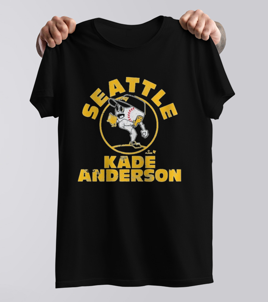 Seattle Kade Anderson Vintage Baseball Motif T-Shirt