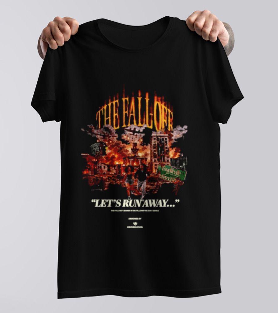 The Fall Off Let's Run Away Apocalyptic City Scene T-Shirt