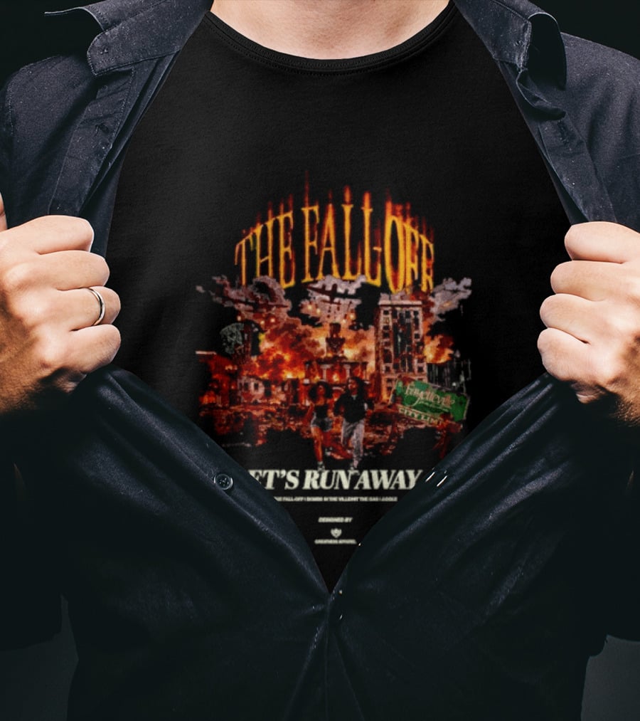 The Fall Off Let's Run Away Apocalyptic City Scene T-Shirt