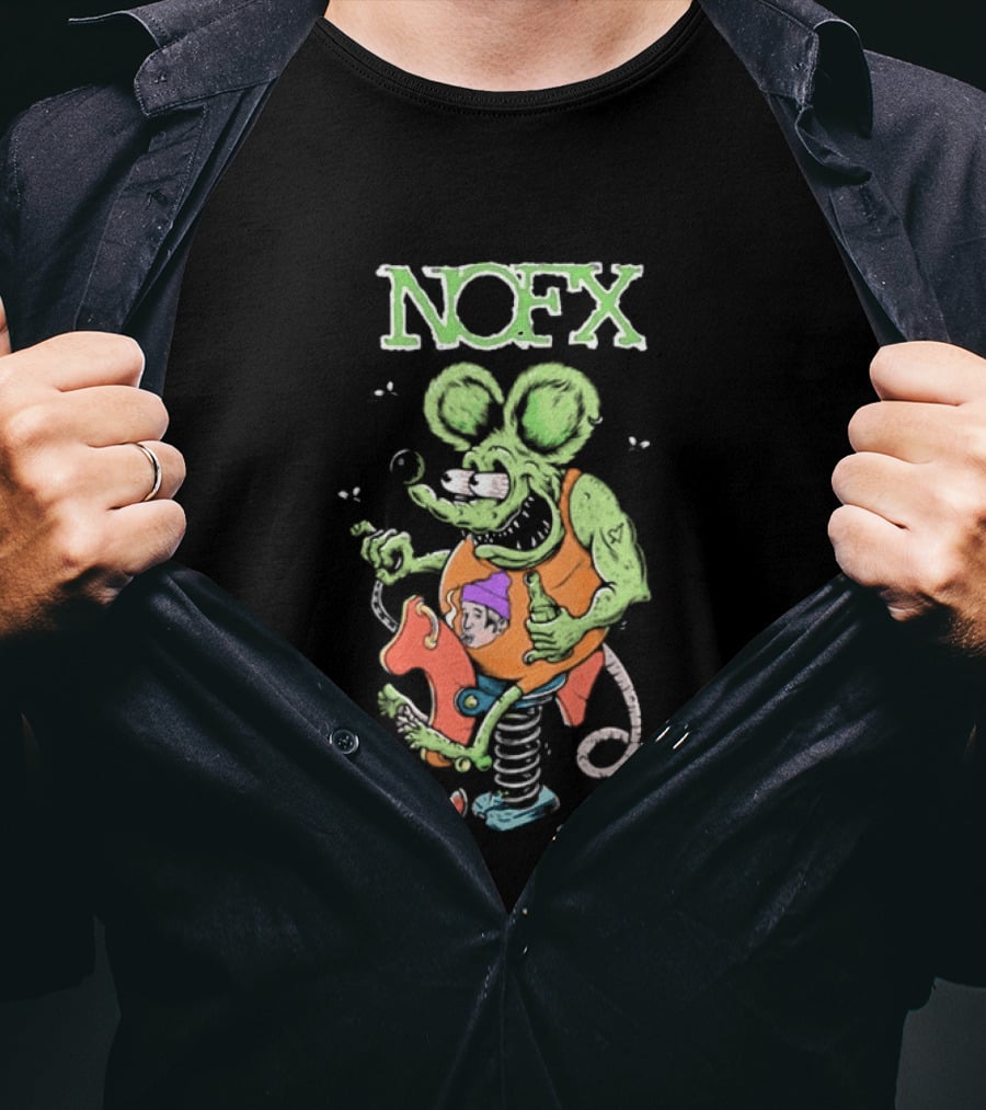 NOFX 40 Years Rat Fink Spring Loaded Cartoon T-Shirt