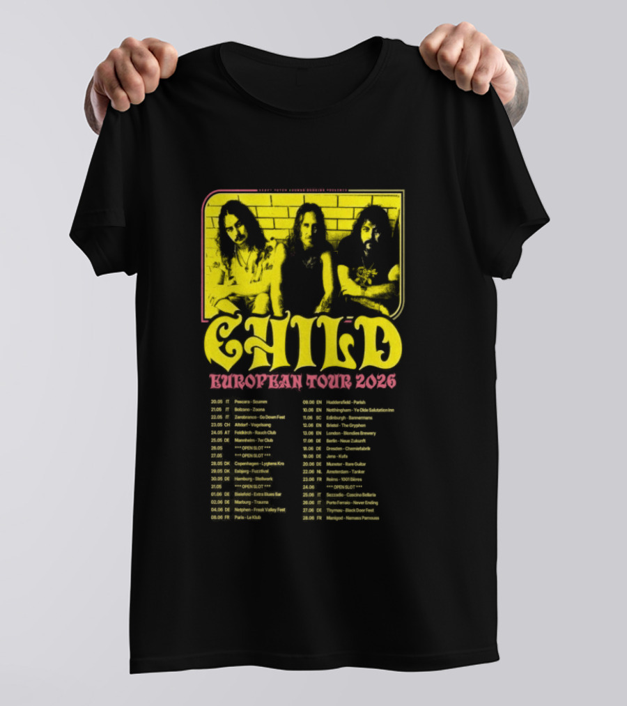 Child Europe Tour 2026 Concert Dates And Locations T-Shirt