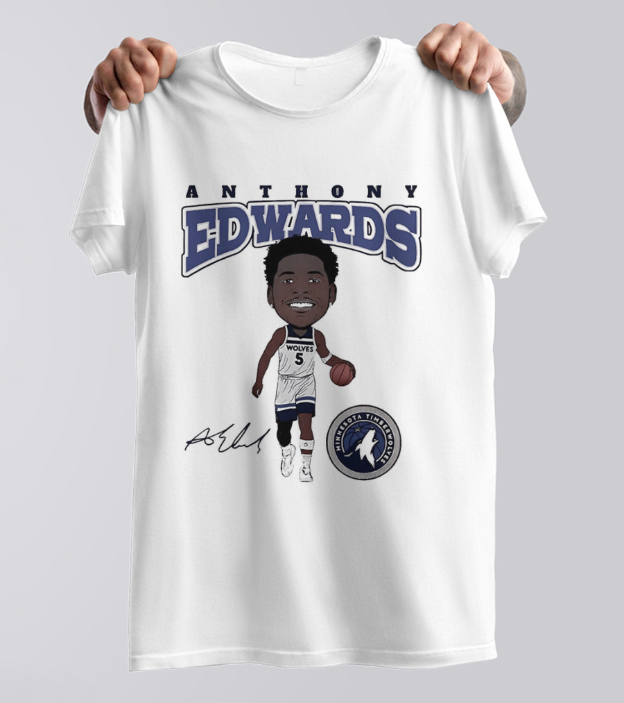 Anthony Edwards Minnesota Timberwolves NBA Hardwood Comic T-Shirt