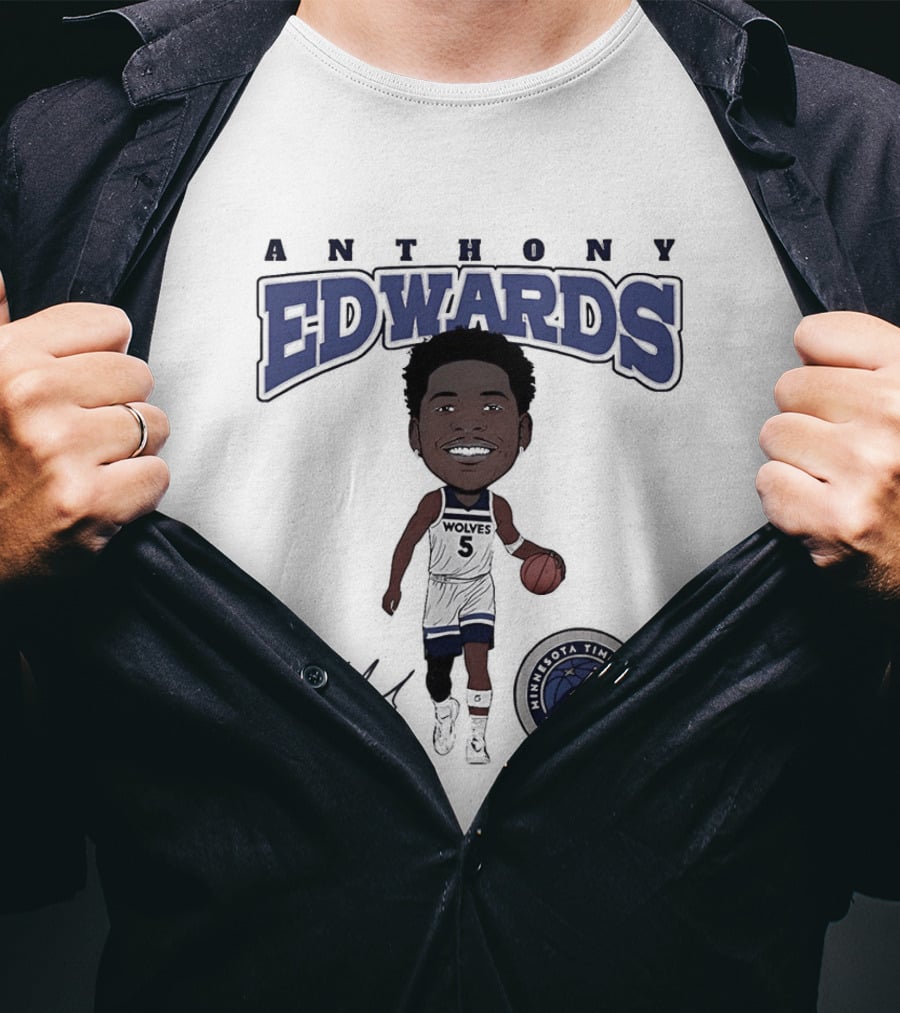 Anthony Edwards Minnesota Timberwolves NBA Hardwood Comic T-Shirt