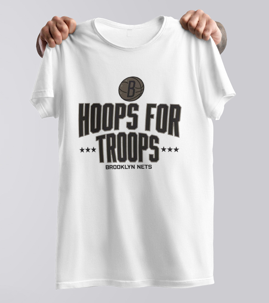 Brooklyn Nets Hoops For Troops 2025 NBA Basketball Event T-Shirt