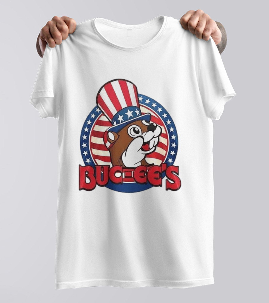 Buc Ee's Patriotic Uncle Sam Beaver USA Stars And Stripes 250th Anniversary T-Shirt