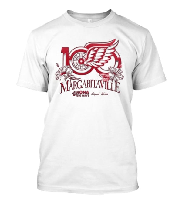 Detroit Red Wings Margaritaville 2026 Corona Hockey Collaboration T-Shirt