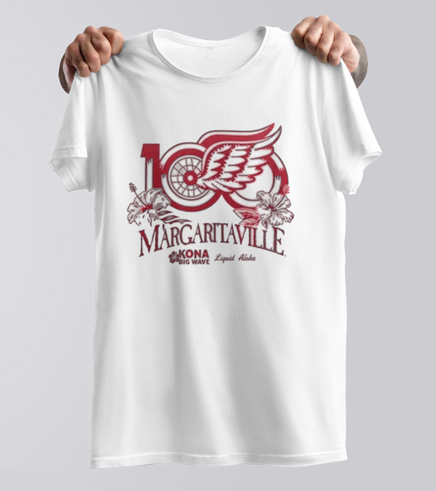 Detroit Red Wings Margaritaville 2026 Corona Hockey Collaboration T-Shirt