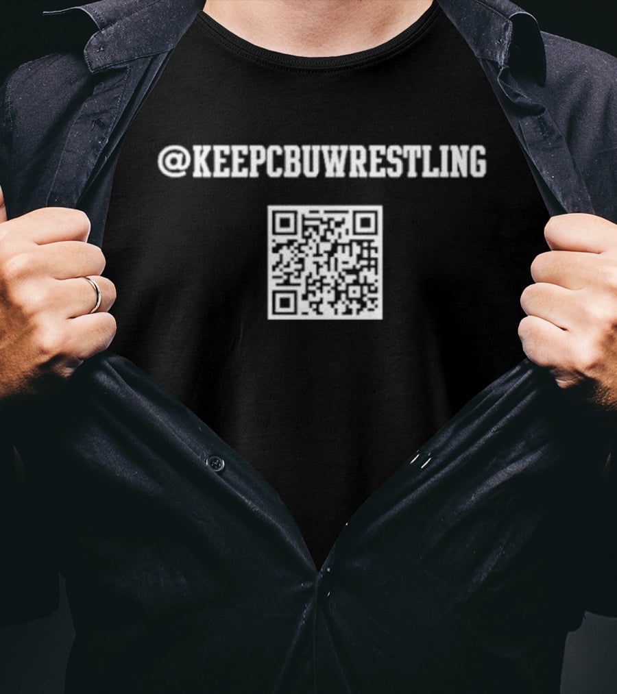 Keep CBU Wrestling QR Code Opposing Teams T-Shirt