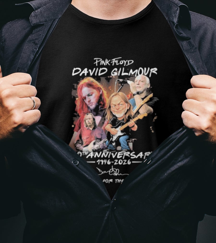Pink Floyd David Gilmour 80th Anniversary 1946 2026 Thank You For The Memories T-Shirt