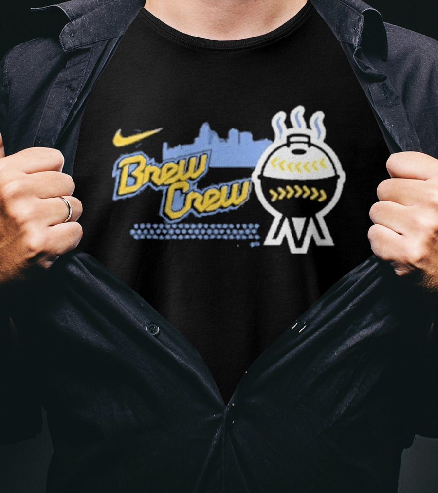 Milwaukee Brewers Brew Crew Nike Skyline BBQ Baseball T-Shirt