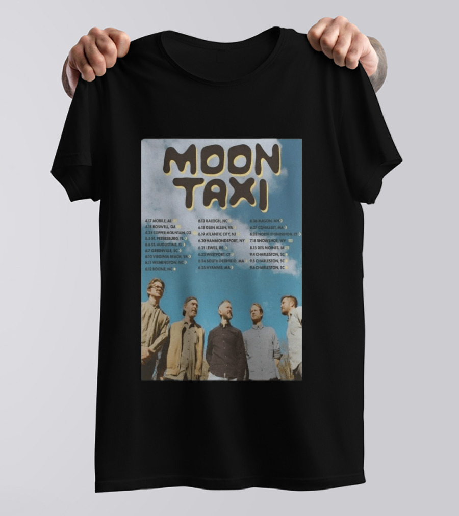 Moon Taxi 2026 Summer Tour Dates With Band Photo Sky T-Shirt