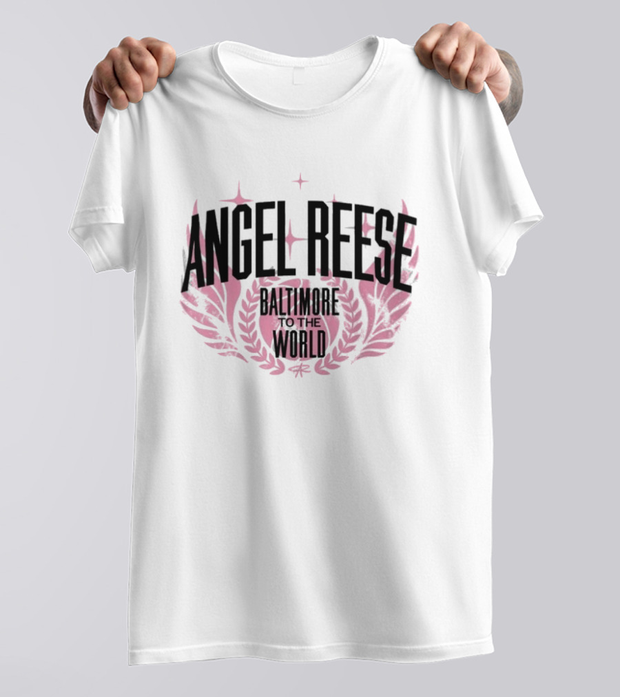 Angel Reese Baltimore To The World 2026 Star Laurel Wreath T-Shirt