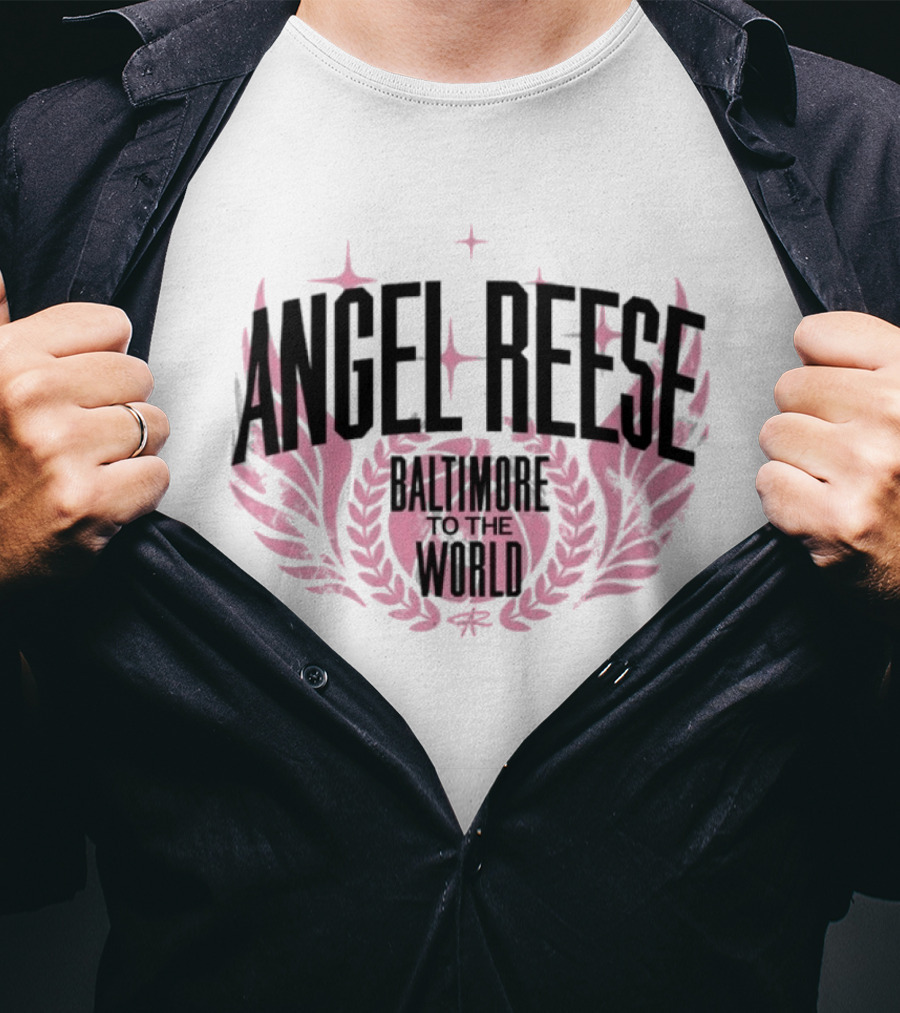 Angel Reese Baltimore To The World 2026 Star Laurel Wreath T-Shirt