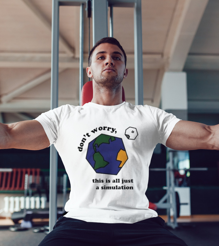Don't Worry This Is All Just A Simulation Planet Earth T-Shirt