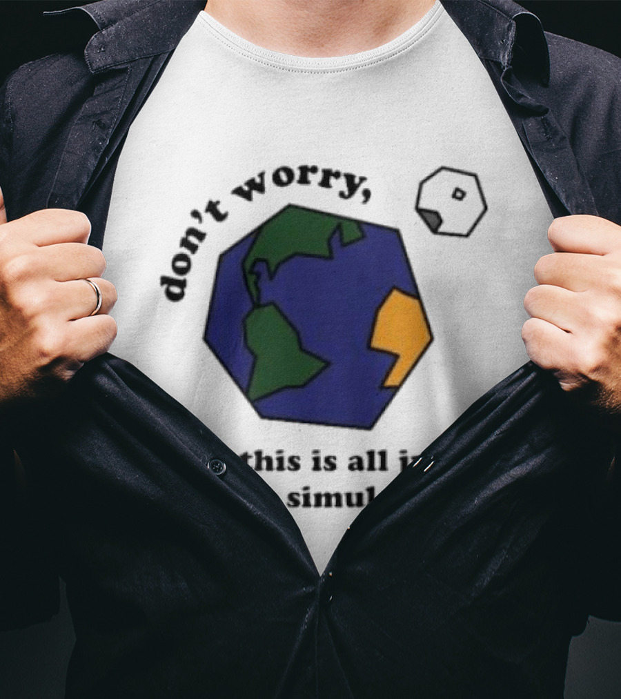 Don't Worry This Is All Just A Simulation Planet Earth T-Shirt