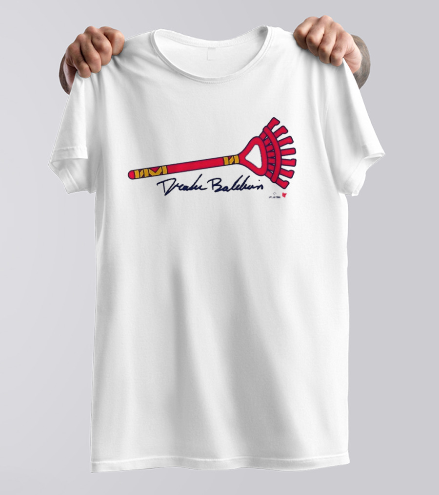 Drake Baldwin Red Yellow Rake Drawing T-Shirt