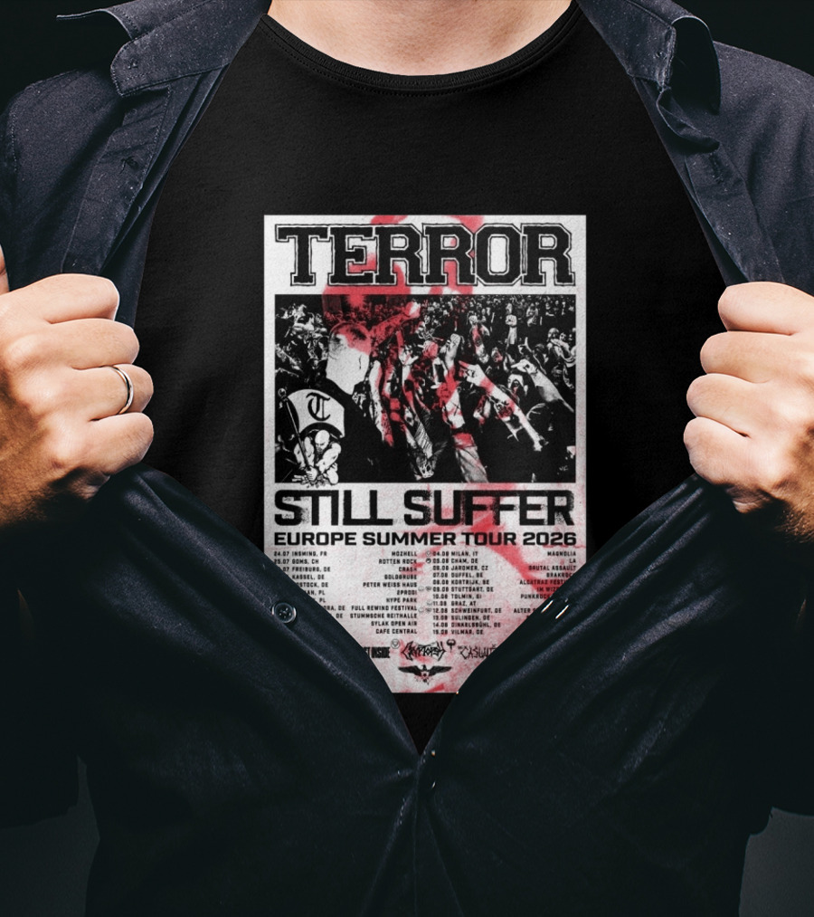 TERROR Still Suffer Europe Summer Tour 2026 With Stick To Your Guns And The Ghost Inside T-Shirt