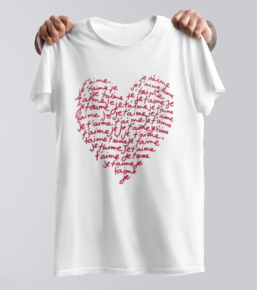 Kirsten McDuffie Je T'Aime Heart Red T-Shirt