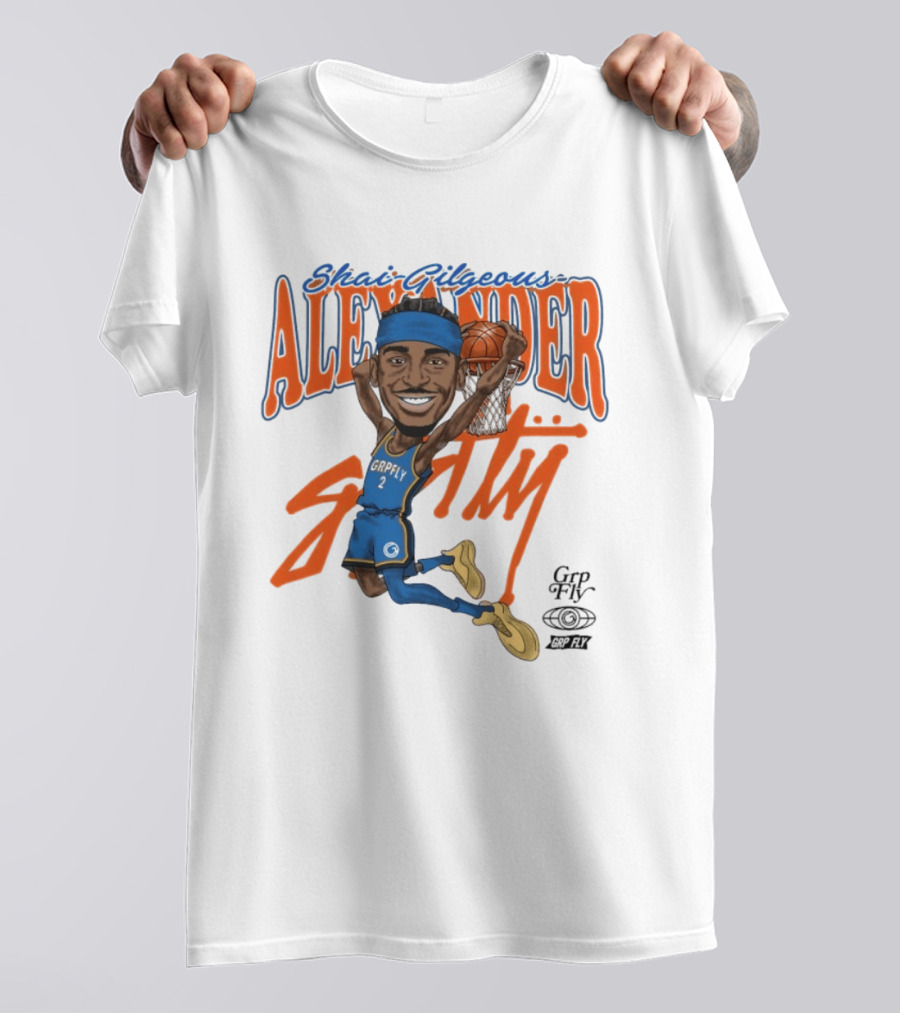 Shai Gilgeous Alexander Oklahoma City Basketball Dunk By Grip Fly T-Shirt