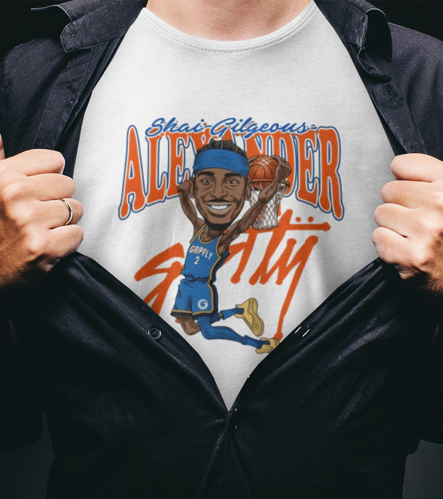 Shai Gilgeous Alexander Oklahoma City Basketball Dunk By Grip Fly T-Shirt