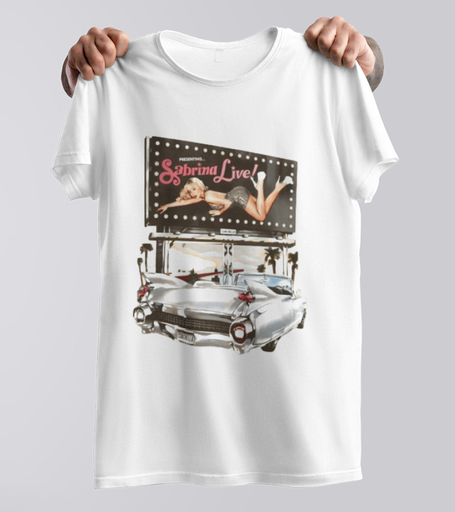 Presenting Sabrina Live Coachella Cadillac Billboard Vintage 50s T-Shirt