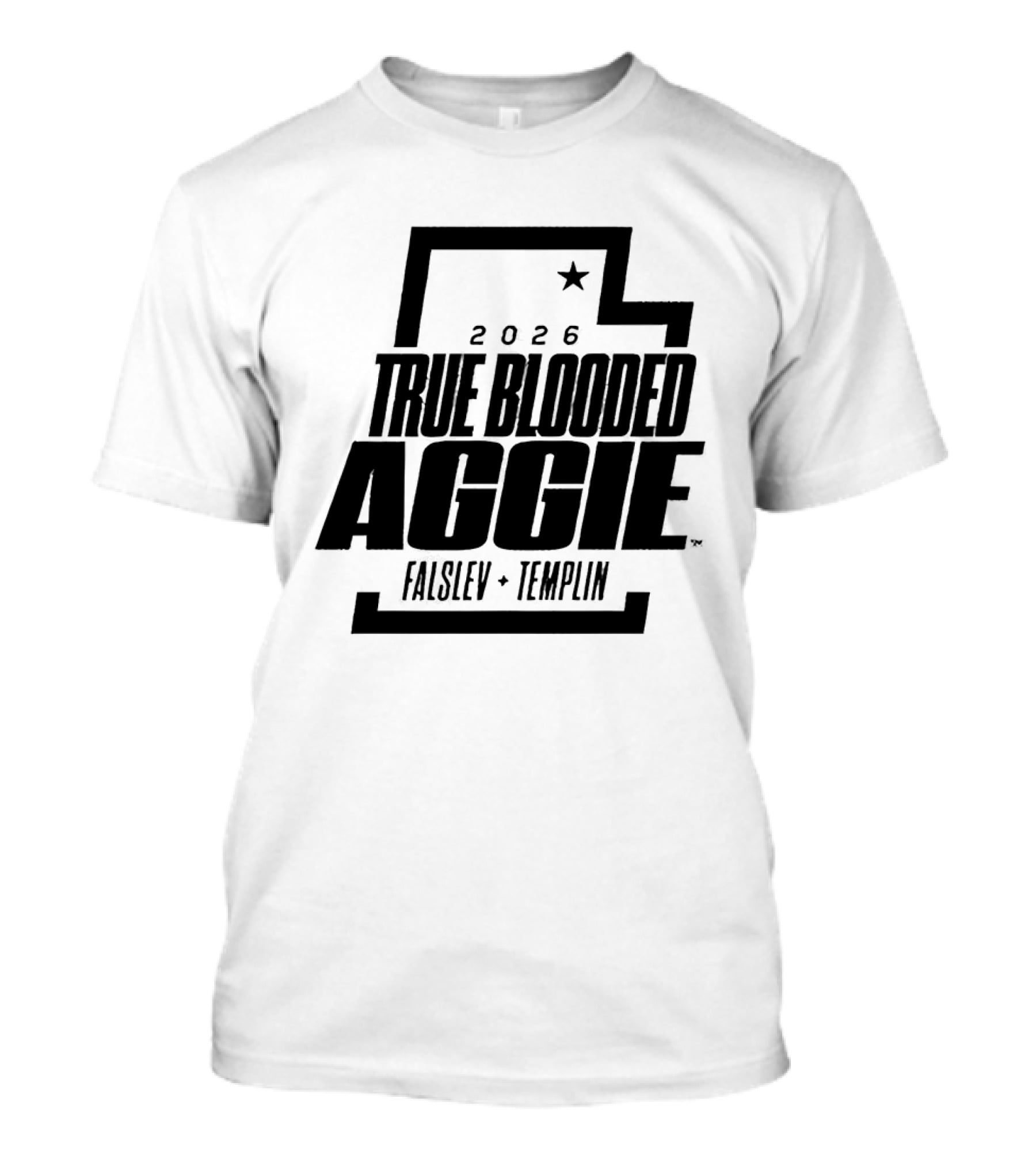 True Blooded Aggie Falslev Templin 2026 Utah State Outline Star T-Shirt