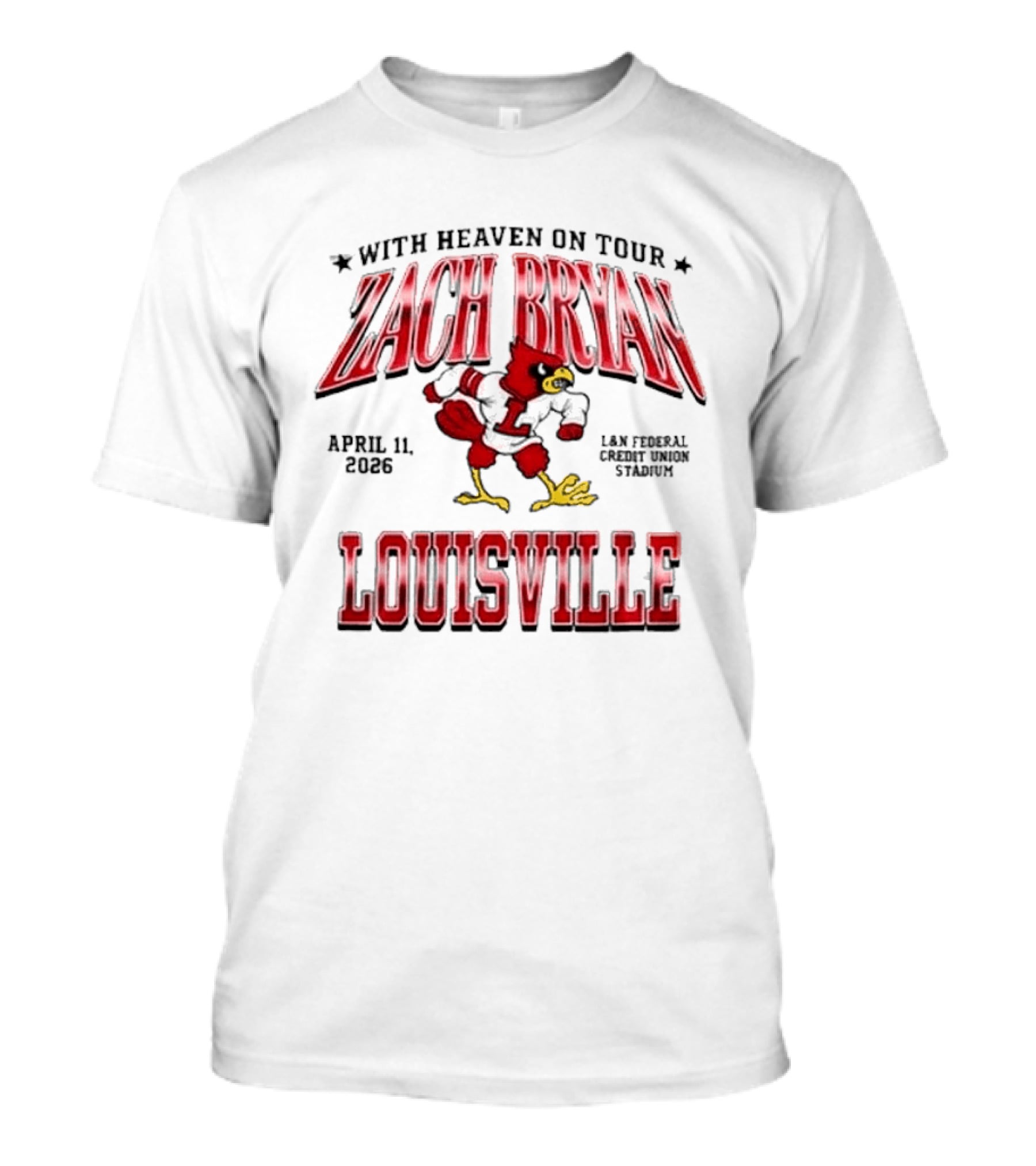 Zach Bryan With Heaven On Tour April 11 2024 L&N Federal Credit Union Stadium Louisville T-Shirt