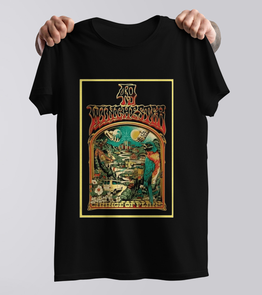 49 Winchester Change Of Plans Psychedelic Nature Cityscape Bird Van Moonflower T-Shirt