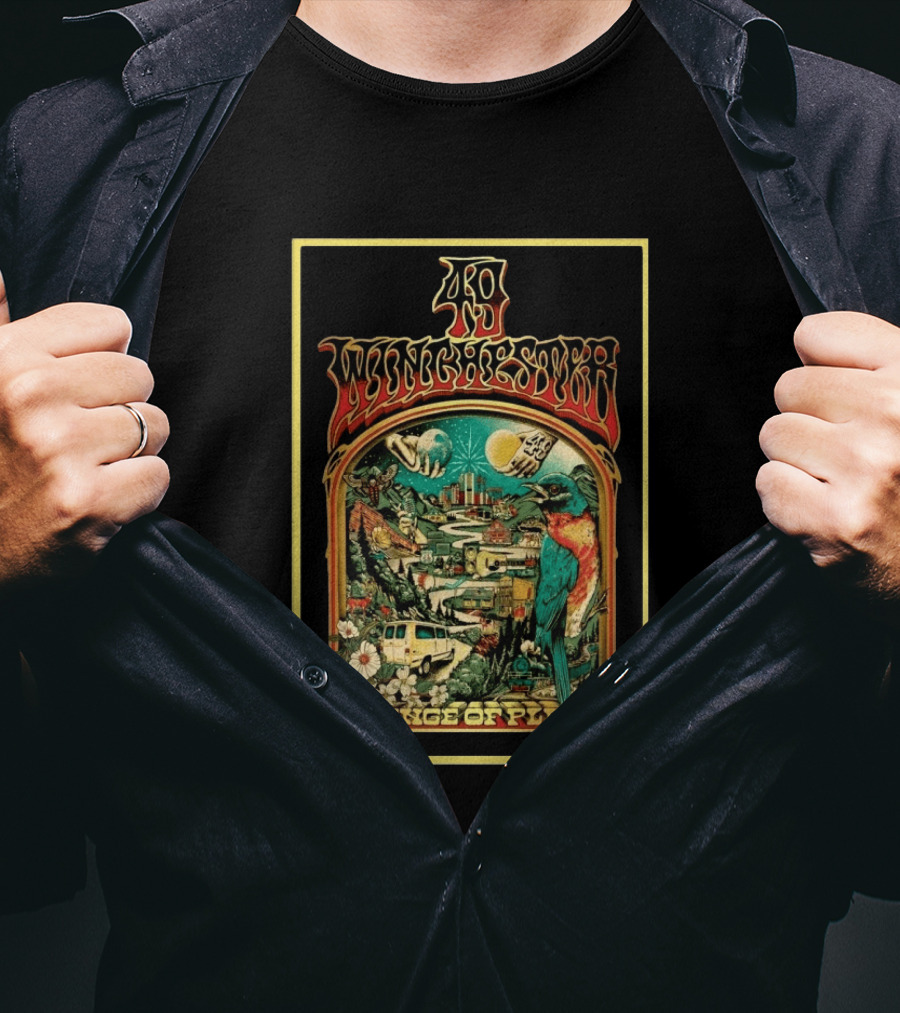 49 Winchester Change Of Plans Psychedelic Nature Cityscape Bird Van Moonflower T-Shirt