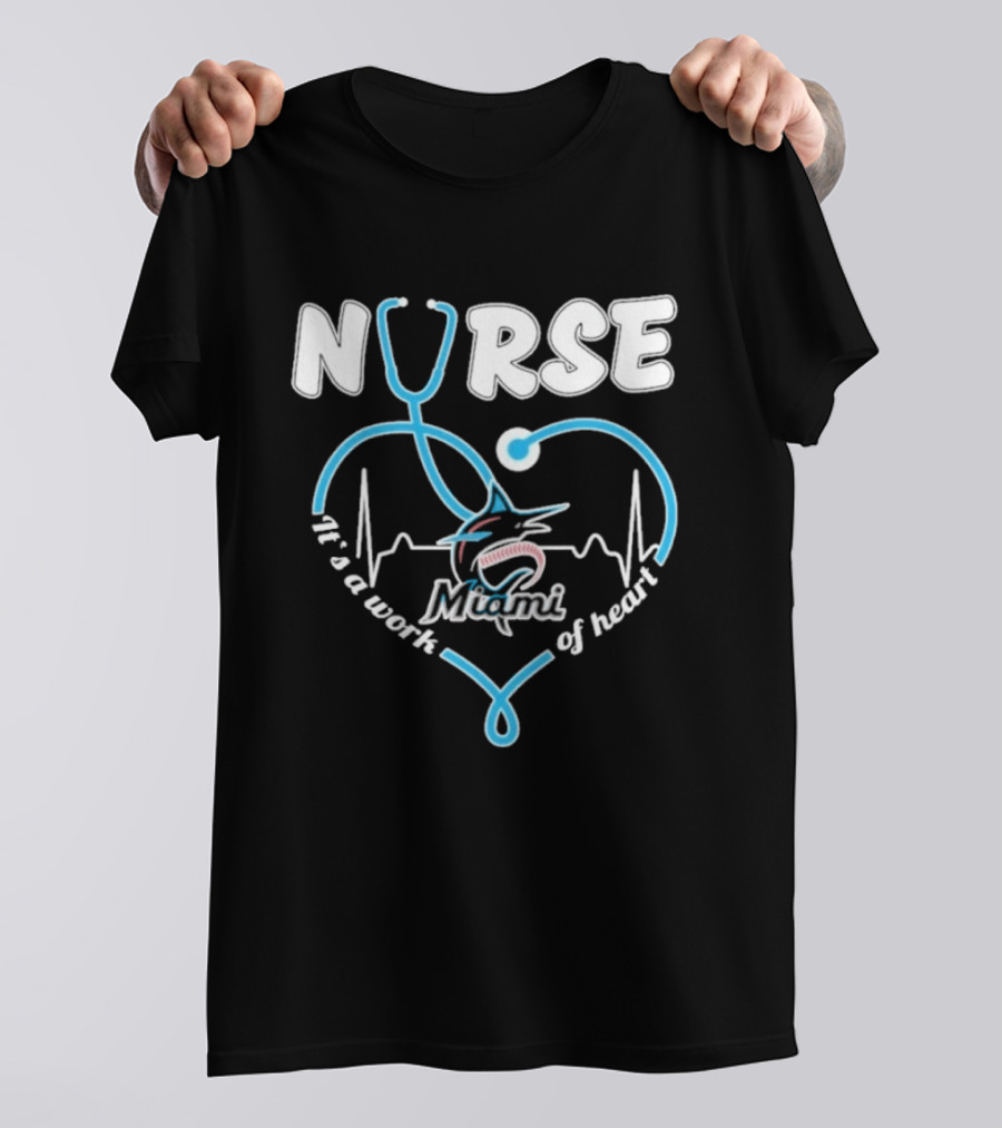 Nurse It's A Work Of Heart Miami Stethoscope 2026 T-Shirt