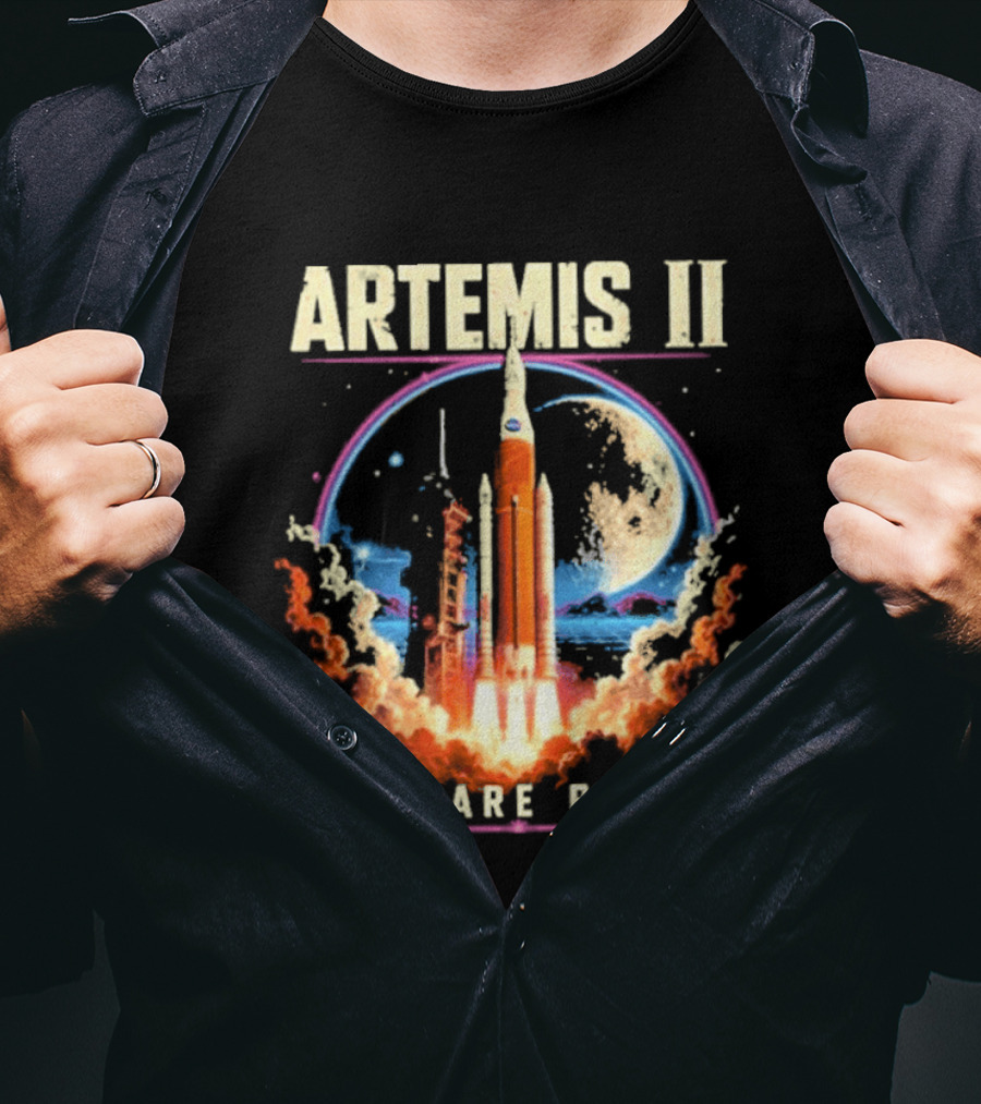 NASA Artemis II We Are Back Rocket Launch Moon Mission T-Shirt
