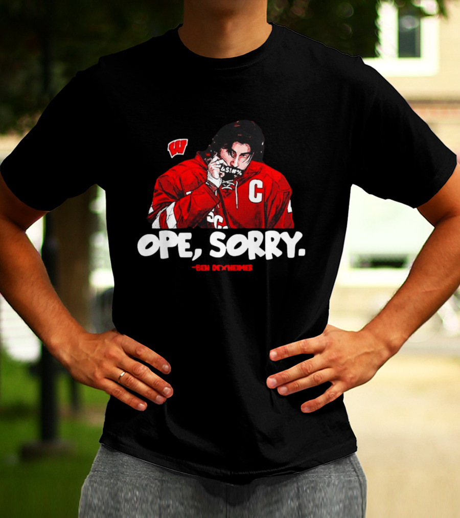 Ben Dexheimer Wisconsin Badgers Ope Sorry Caricature C Hockey Player T-Shirt