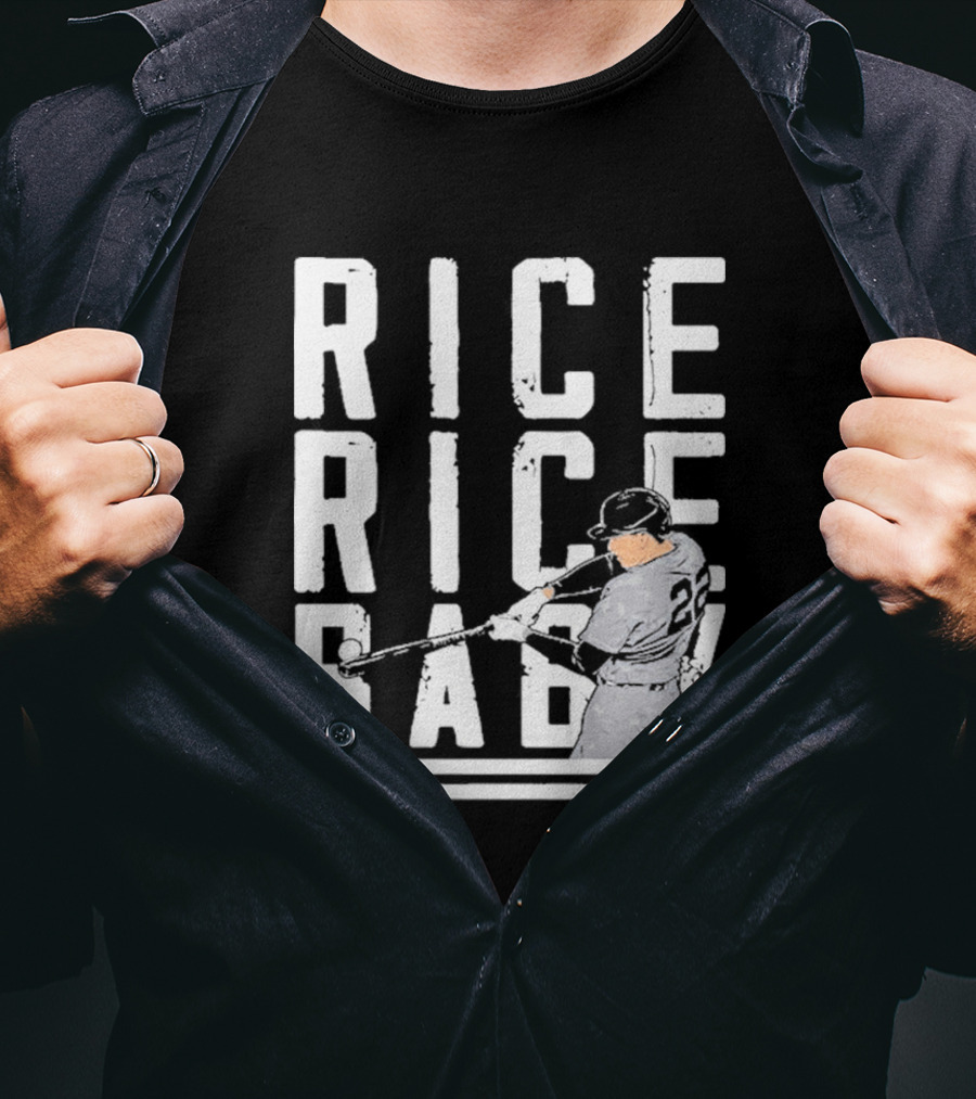 Rice Rice Baby Baseball Player Number 2 Batting Action T-Shirt
