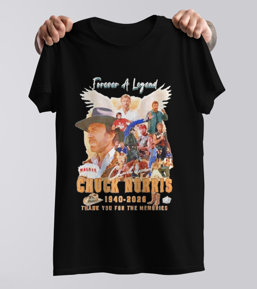 Forever A Legend Chuck Norris Thank You For The Memories 1940 2026 T-Shirt