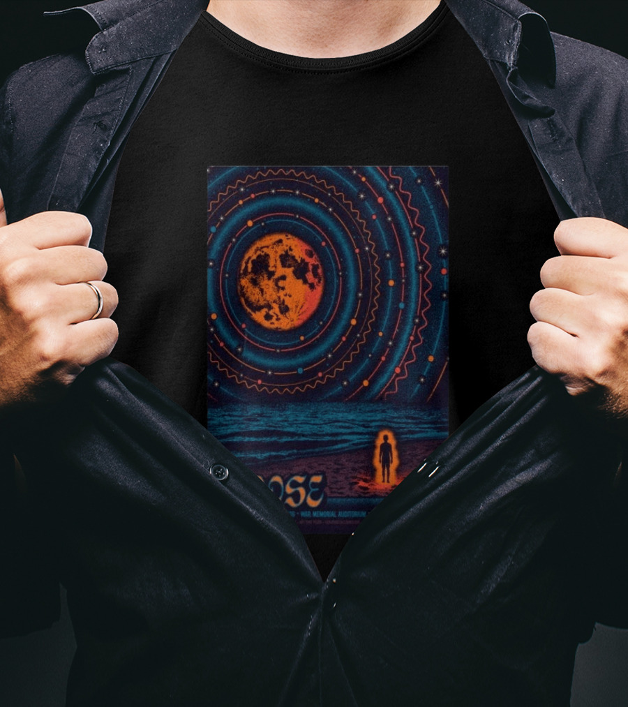 Goose War Memorial Auditorium April 14 15 2026 Fort Lauderdale Concert Retro Cosmic Moon And Beach T-Shirt