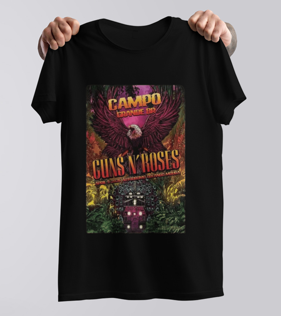 Campo Grande BR Guns N' Roses April 9 2026 Autodromo Orlando Moura Eagle Jungle T-Shirt