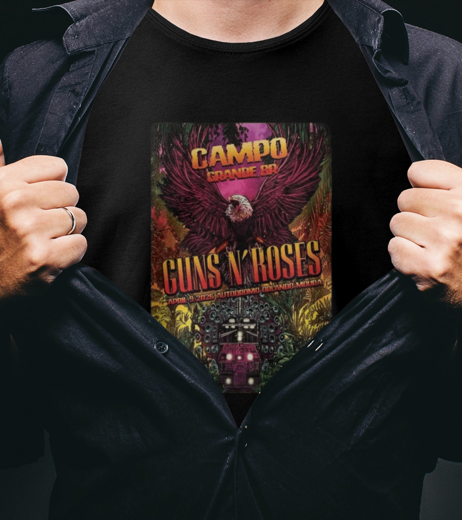 Campo Grande BR Guns N' Roses April 9 2026 Autodromo Orlando Moura Eagle Jungle T-Shirt