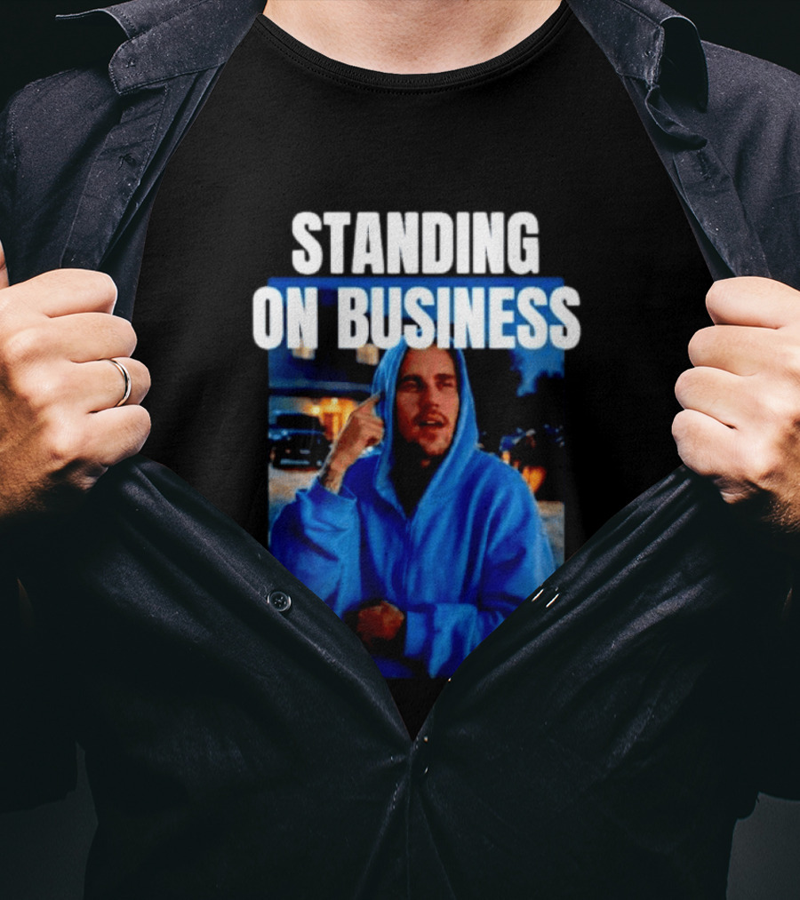 Standing On Business Blue Image T-Shirt