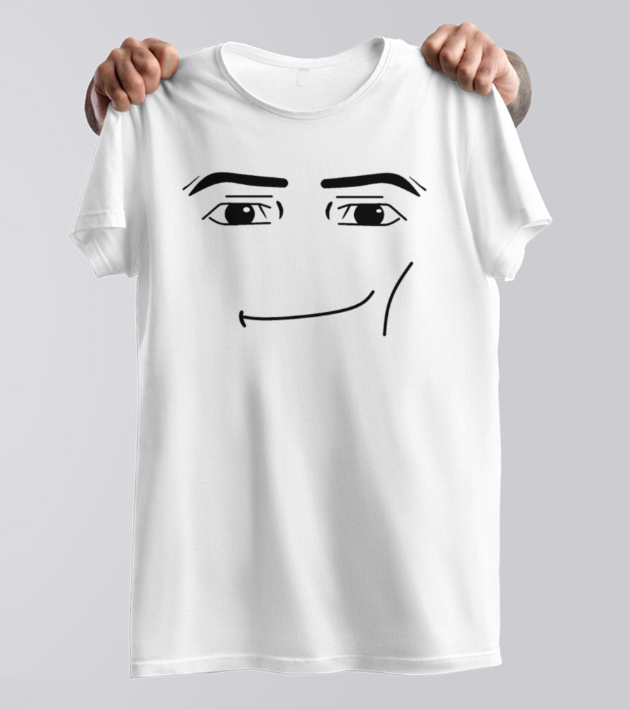 Face Smirking Emoji Black Line T-Shirt