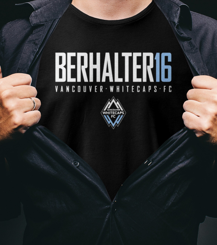 Berhalter 16 Vancouver Whitecaps FC White And Blue Crest T-Shirt